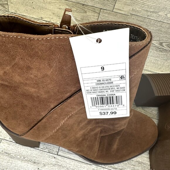 NWT Women's Universal Thread Size 9 Brown Ankle Booties Side Zip 3" Block Heels - Picture 6 of 11